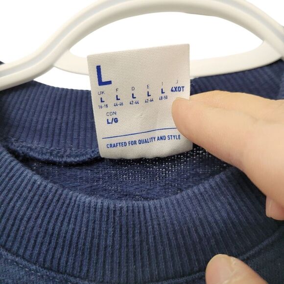 Reebok Navy Blue Classic Logo Crewneck Sweatshirt Top Size: Large - Picture 8 of 8